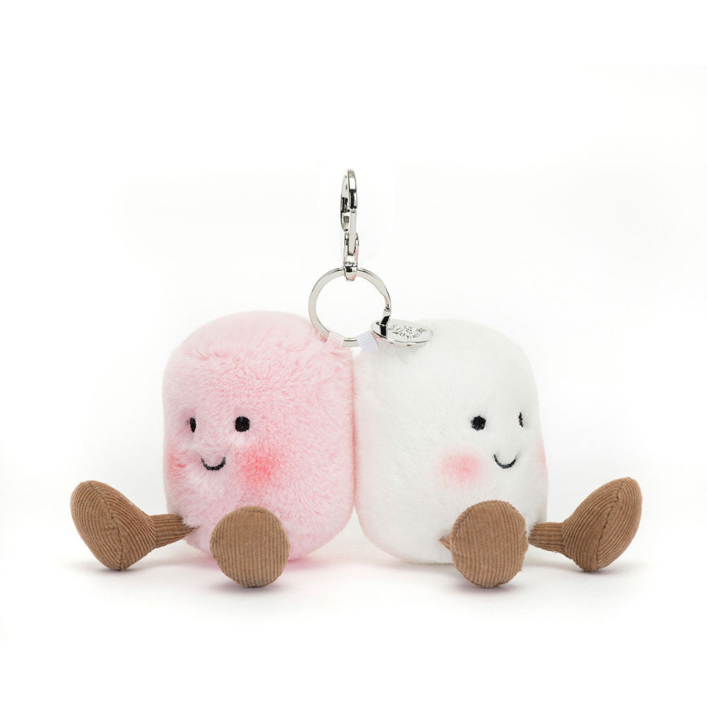 Jellycat Amuseables Pair Of Marshmallows Bag Charm 5.9in x 4.3in x 2in