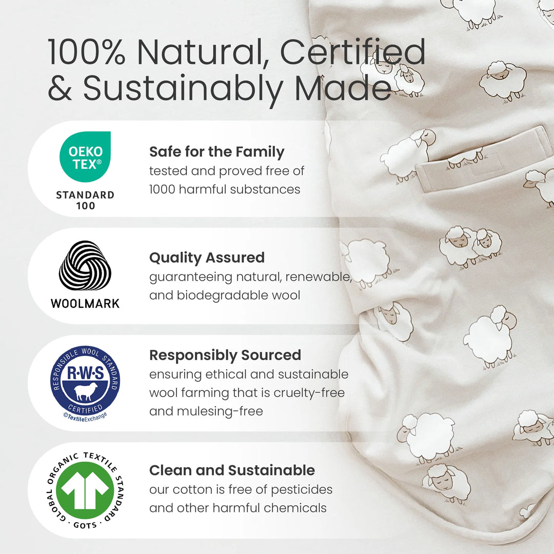 >Woolino Merino Wool 4 Season Sleep Bag ULTIMATE - Sheep