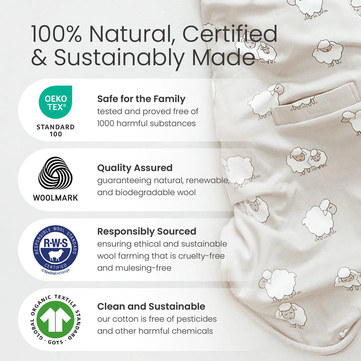 >Woolino Merino Wool 4 Season Sleep Bag ULTIMATE - Sheep