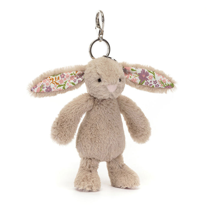 Jellycat Blossom Beige Bunny 'Petal' Bag Charm 7.1in x 2in x 1.6in