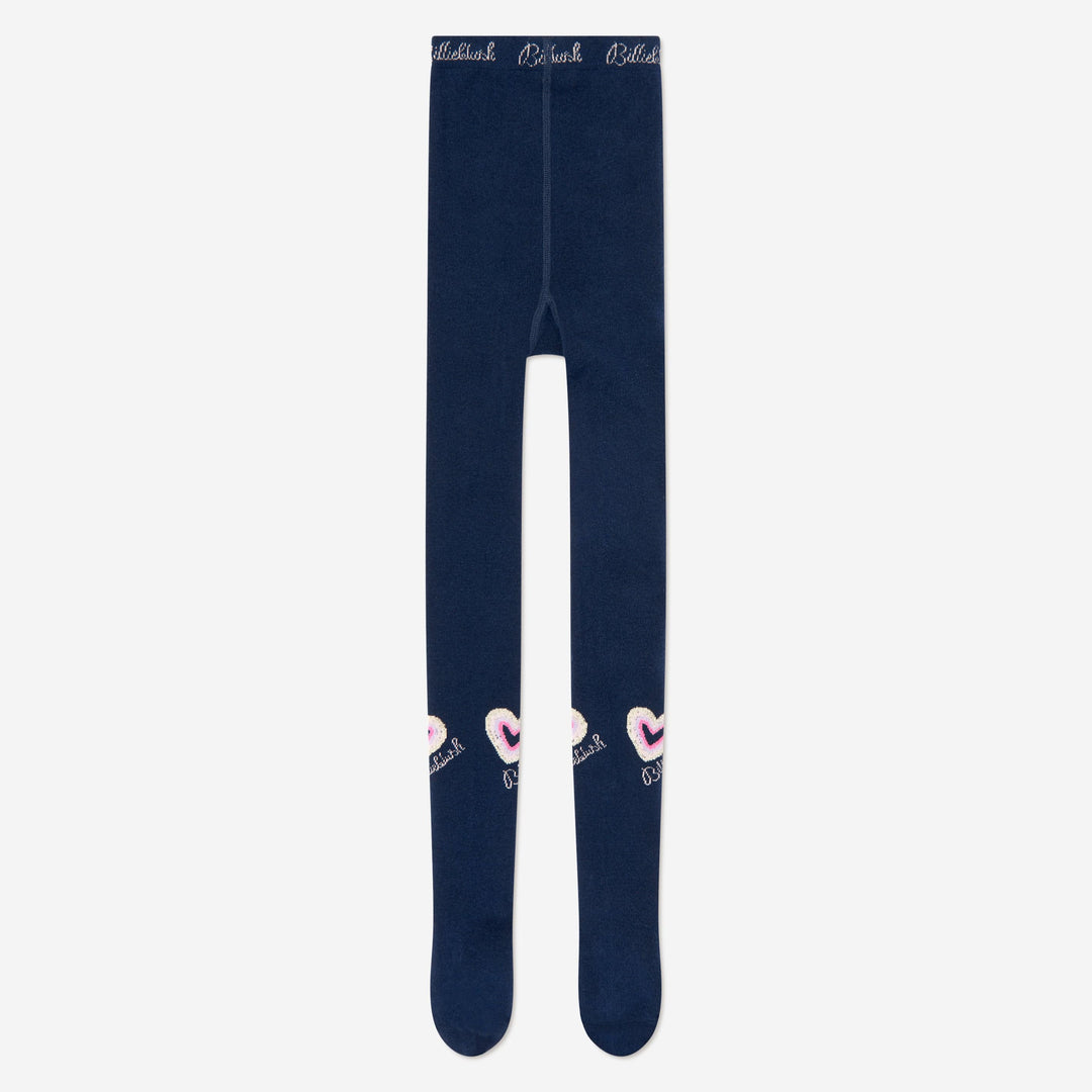 Billieblush Girls Navy Heart Logo Tights - 8-10Y
