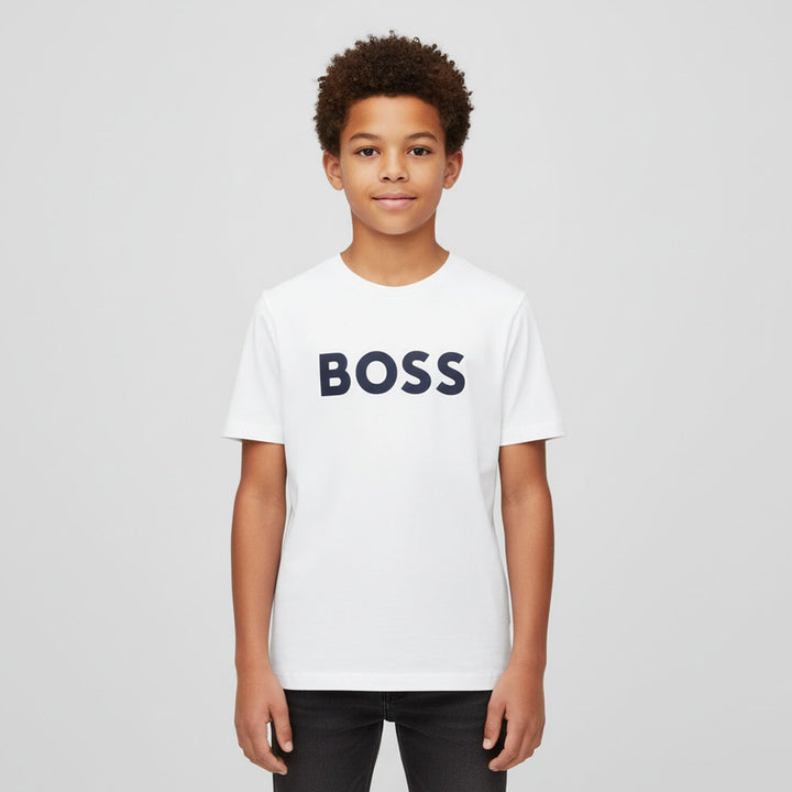 BOSS Kids White Logo T-Shirt