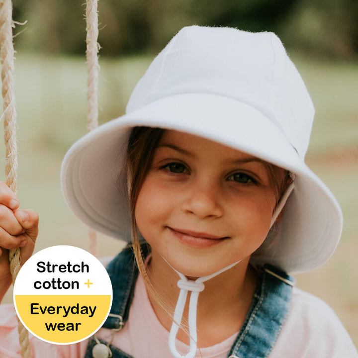 Bedhead Hats Classic Bucket Sun Hat - White Ponytail