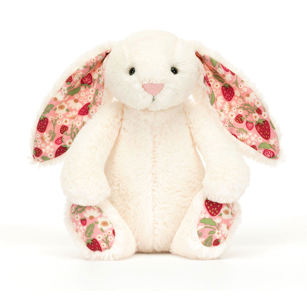 Jellycat Blossom Cream Bunny 'Berry' 7.1in x 3.5in x 3.1in