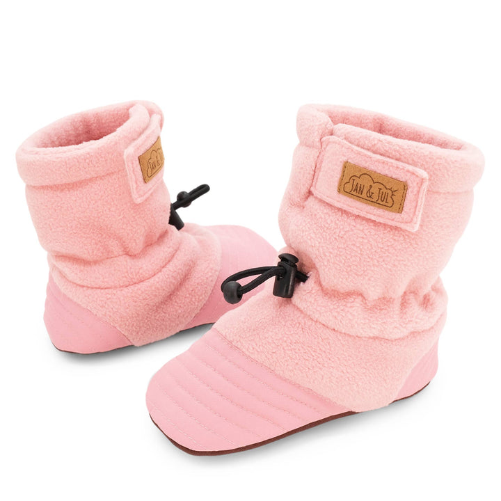 >Jan & Jul Baby Stay-Put Cozy Booties - Dusty Pink