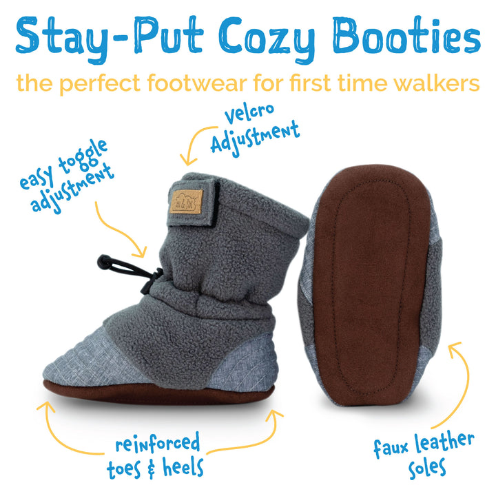 >Jan & Jul Baby Stay-Put Cozy Booties - Dusty Pink