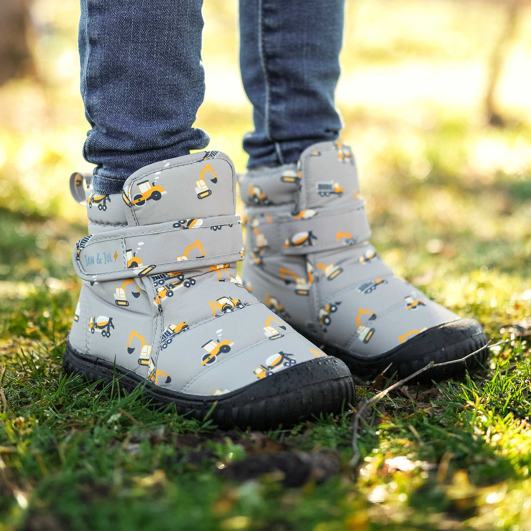 >Jan & Jul Kids Toasty-Dry Boots/Booties - Grey Construction