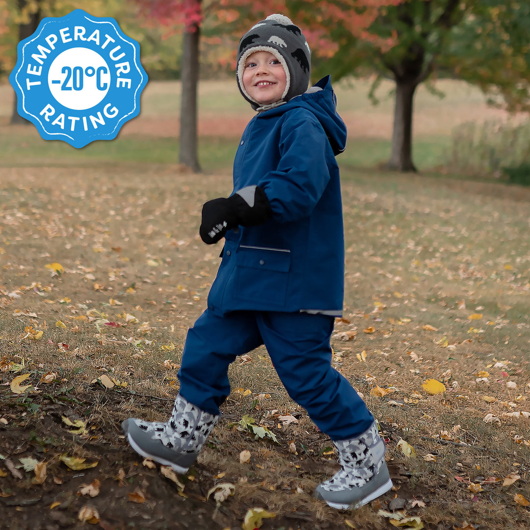 >Jan & Jul Kids Toasty-Dry Tall Puffy Winter Boots - Neon Peaks