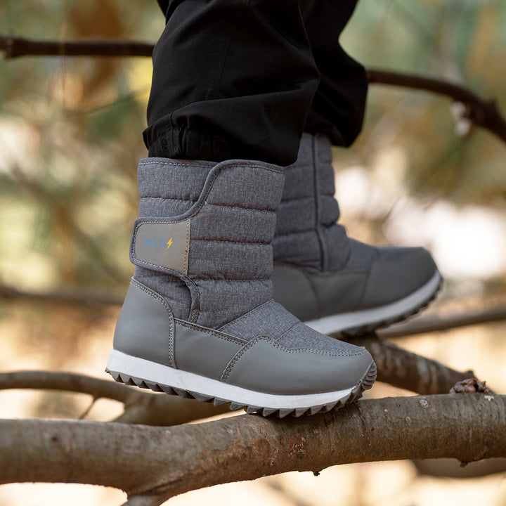 >Jan & Jul Kids Toasty-Dry Tall Puffy Winter Boots - Heather Grey