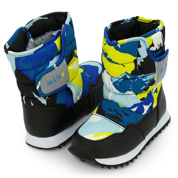 >Jan & Jul Kids Toasty-Dry Tall Puffy Winter Boots - Neon Peaks