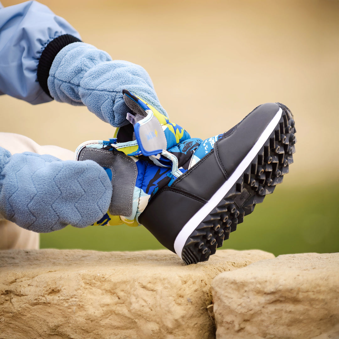 >Jan & Jul Kids Toasty-Dry Tall Puffy Winter Boots - Neon Peaks
