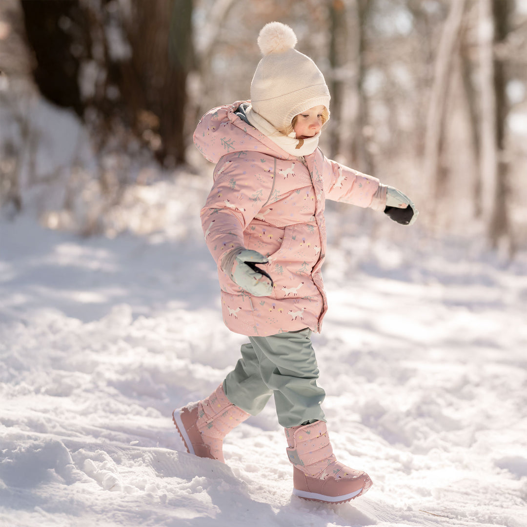 >Jan & Jul Kids Toasty-Dry Tall Puffy Winter Boots - Pink Forest