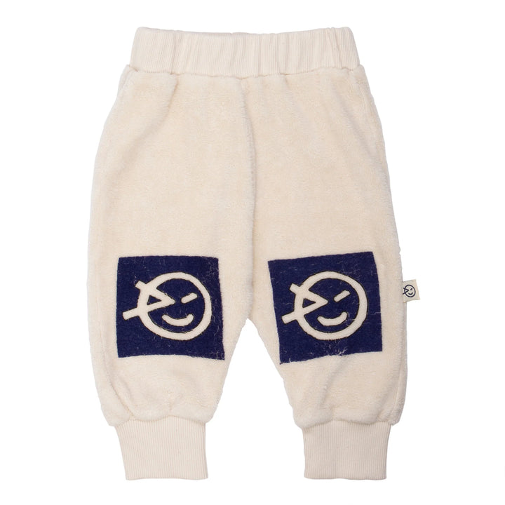 WYNKEN Baby Fluffy Logo Sweatpants - Ecru Navy