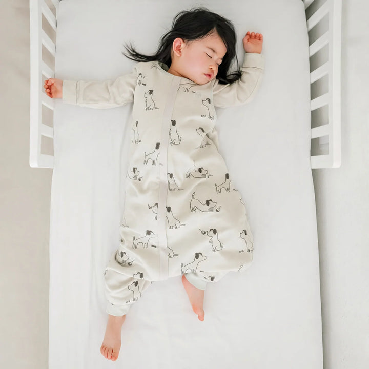 >Woolino Merino Wool 4 Season Baby Sleep Bag with FEET opening - Puppy