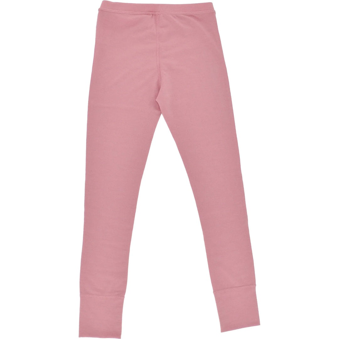 >Woolino Kids Merino Wool Base Layer Long Sleeve Top + Leggings Set - Blush Pink