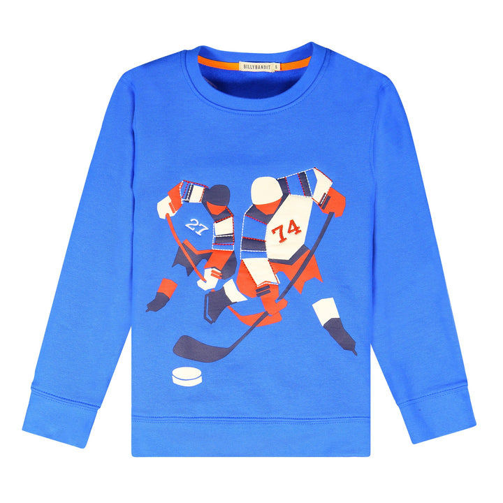 Billy Bandit Kids Boy's Sweatshirt with Hockey Players Graphic