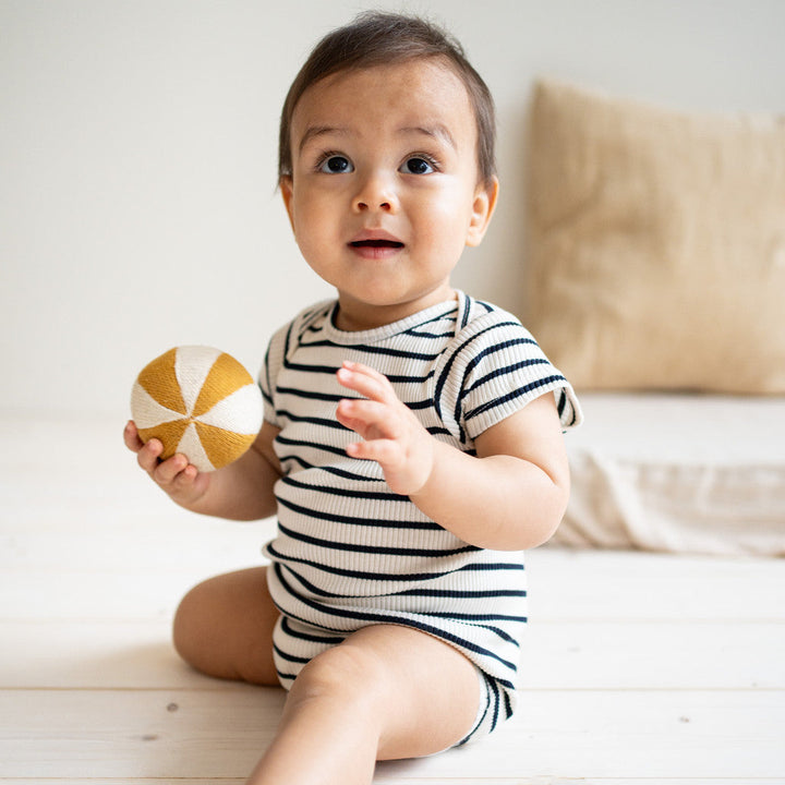 Minimalisma Baby Bingo Signature Silk-Seamless Short-Sleeve Bodysuit - Sailor