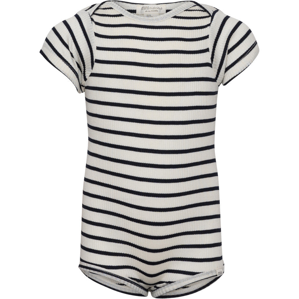 Minimalisma Baby Bingo Signature Silk-Seamless Short-Sleeve Bodysuit - Sailor