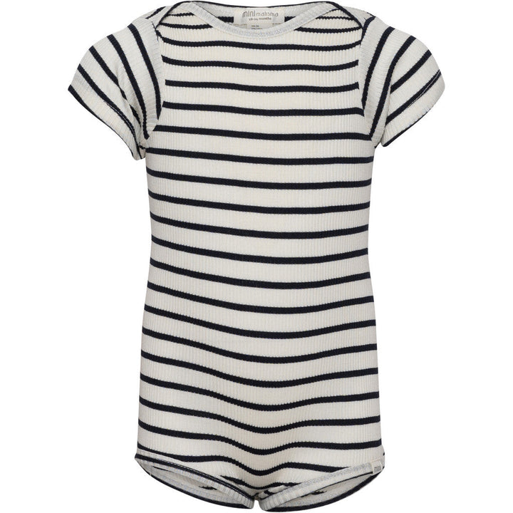Minimalisma Baby Bingo Signature Silk-Seamless Short-Sleeve Bodysuit - Sailor
