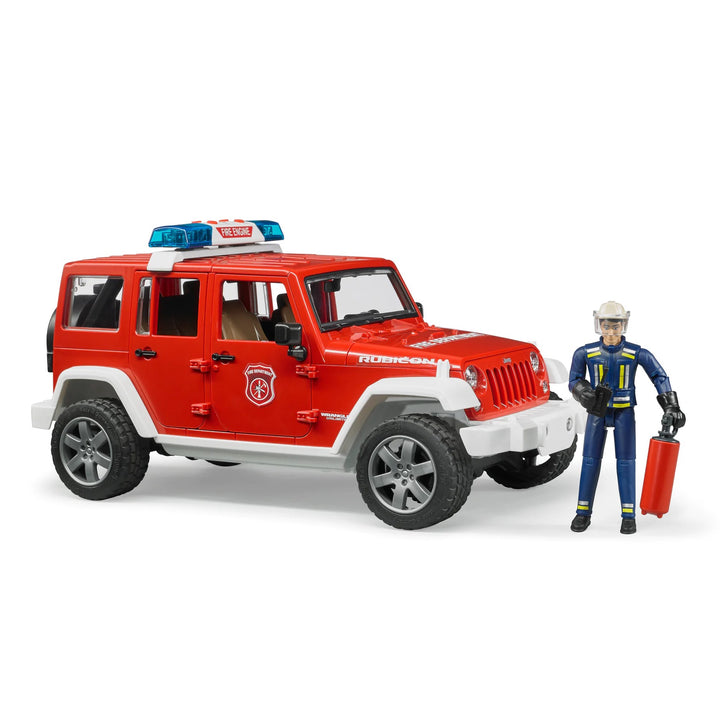 >Bruder 02528 Jeep Rubicon Fire Vehicle with Fireman