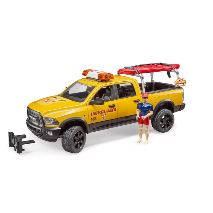 >Bruder 02506 RAM 2500 Power Wagon Lifeguard w/ Figure, Stand-up Paddle and Light + Sound Module