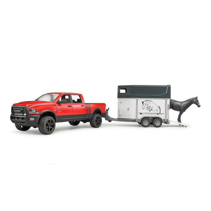 >Bruder 02501 RAM 2500 Pickup Truck w Horse Trailer and Horse