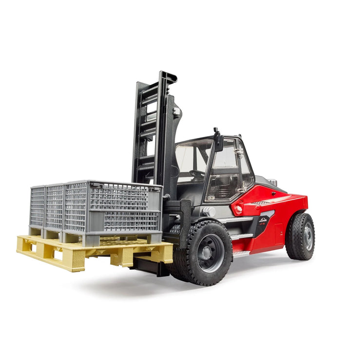 >Bruder 02513 Linde HT160 Forklift w/ Pallet and 3 Pallet Cages 16.9 x 7.1 x 9.9 inch