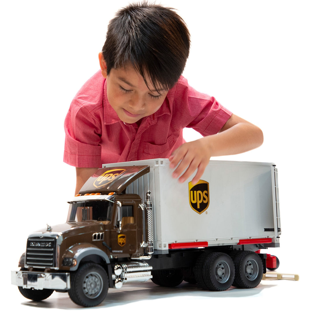 >Bruder 02828 MACK Granite UPS Logistics Truck and Forklift