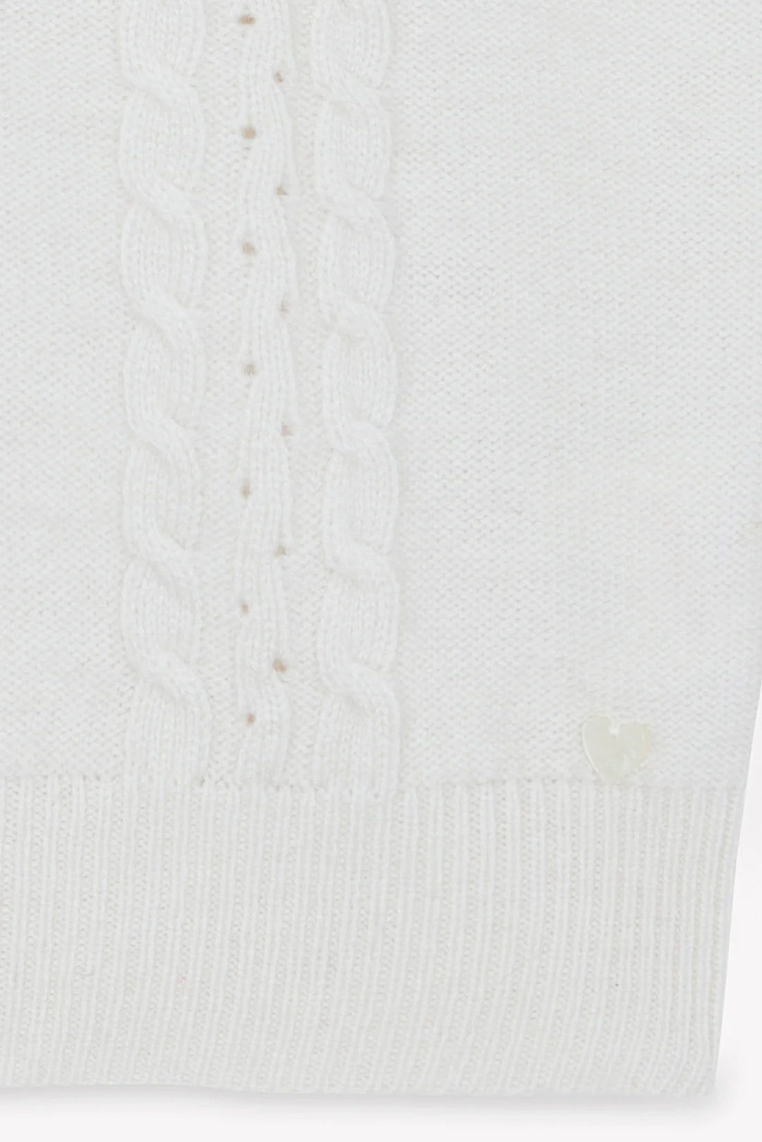>Tartine et Chocolat Kids Wool Lace Collar Sweater - Ecru