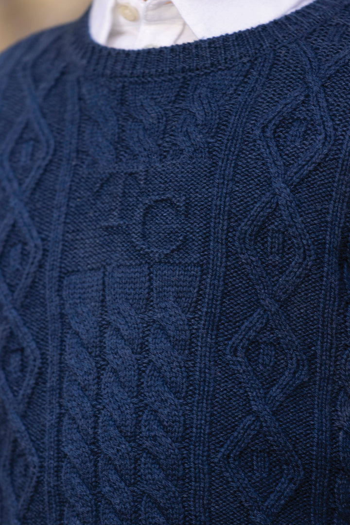 >Tartine et Chocolat Kids Wool Cable Knitwear Sweater - Navy