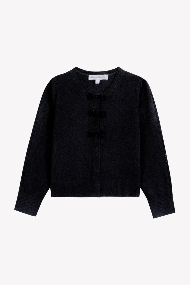 >Tartine et Chocolat Kids Wool Bows Cardigan - Black