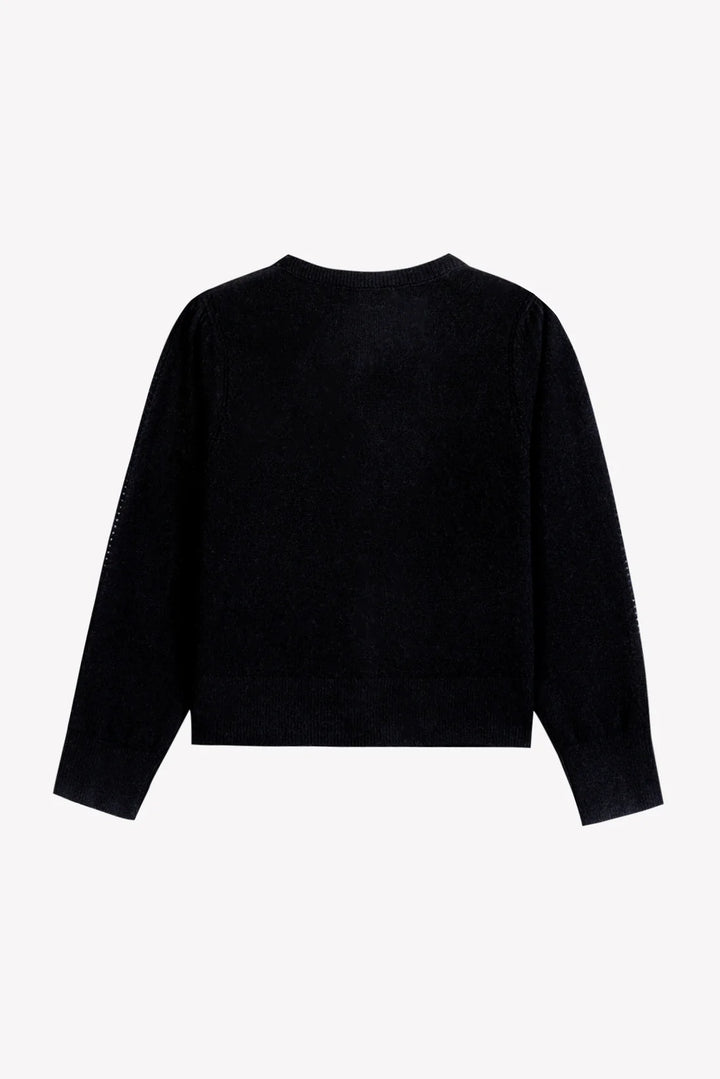 >Tartine et Chocolat Kids Wool Bows Cardigan - Black