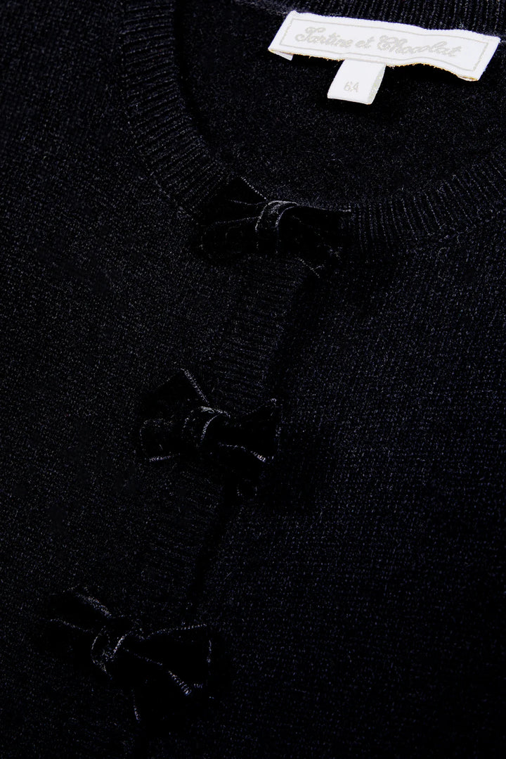 >Tartine et Chocolat Kids Wool Bows Cardigan - Black