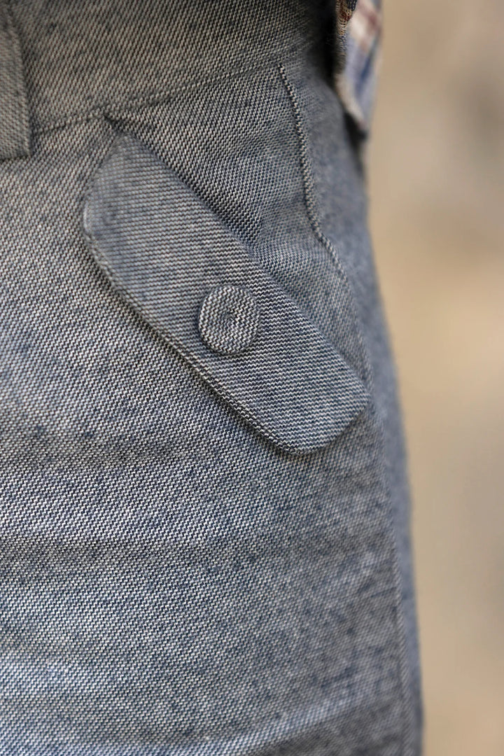 >Tartine et Chocolat Kids Cotton Pleats Trousers - Navy