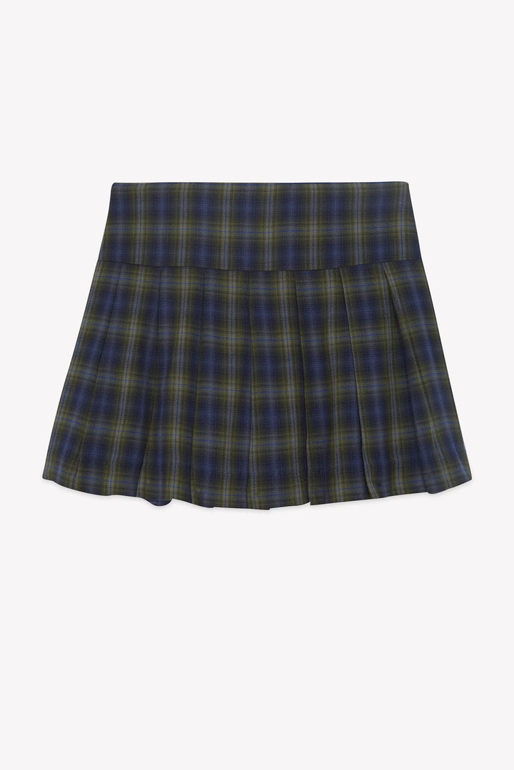 >Tartine et Chocolat Kids Cotton Tartan Pattern Skirt - Navy