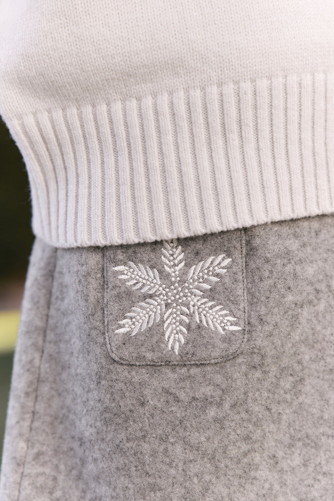 >Tartine et Chocolat Kids Wool Snowflake Embroidery Skirt - Heather Grey