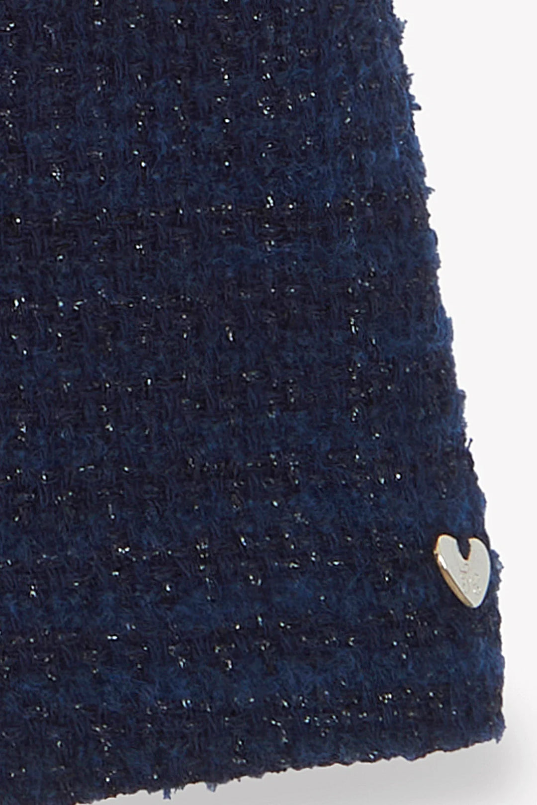 >Tartine et Chocolat Kids Girl Round Neck Tweed Buttons Dress - Navy