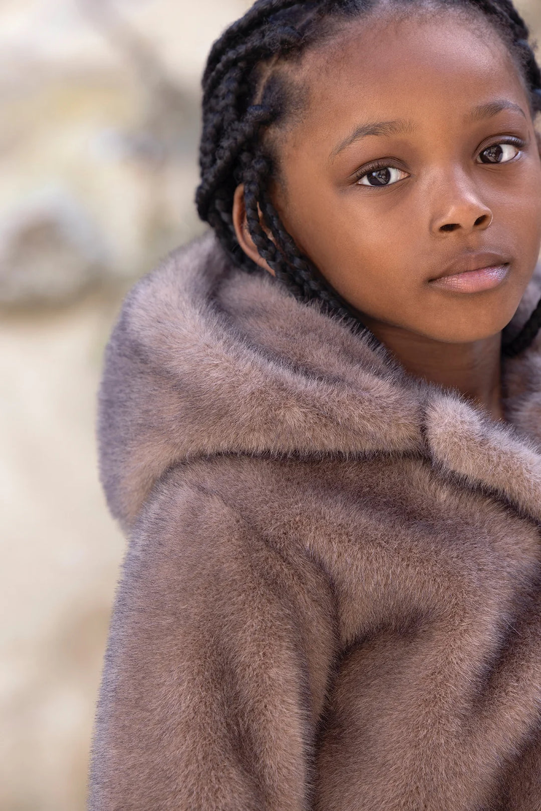>Tartine et Chocolat Kids Imitation Fur Coat - Medium Beige