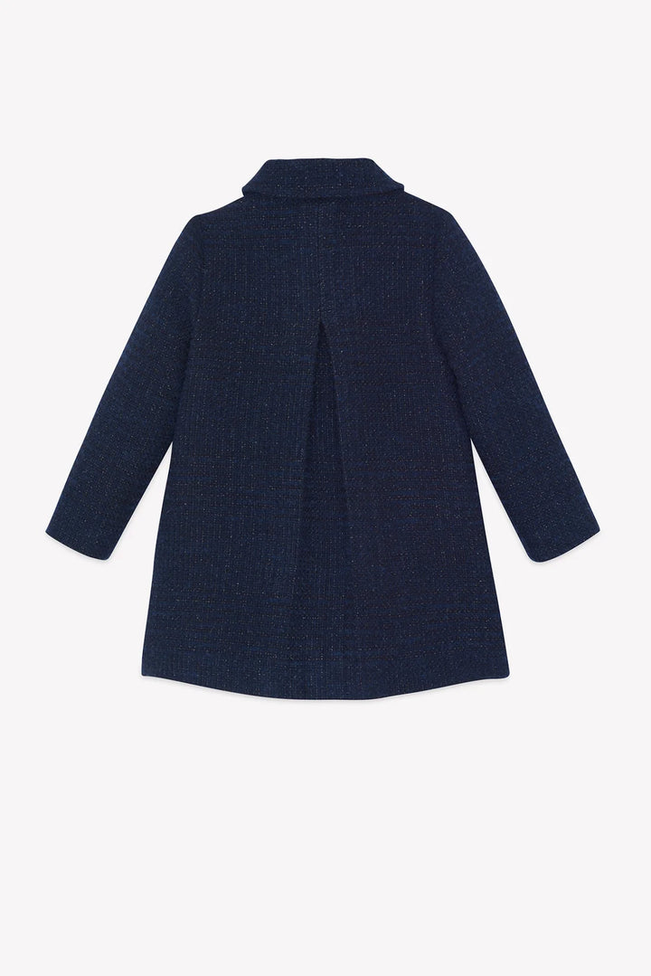 >Tartine et Chocolat Kids Tweed Peter Pan Collar Coat - Navy