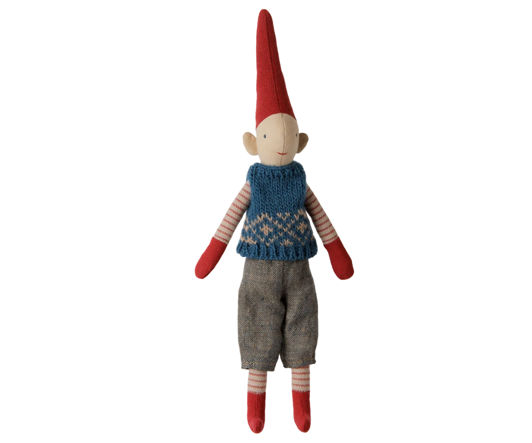 >Maileg Pixy, Size 1 - Boy - Blue knitted vest [Expected Receipt Date: Aug 26]