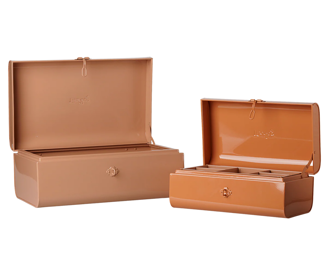 >Maileg Storage suitcase set - Powder/Coral w. tray [Expected Receipt Date: Nov 26]