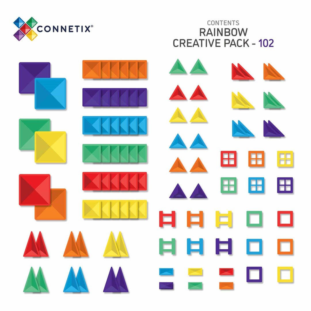 >CONNETIX Rainbow Tiles - 102 Pieces Creative Pack