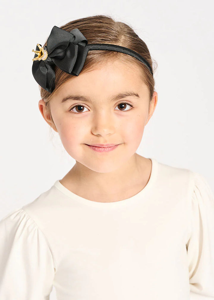 Angel's Face Kids Girls Crown Headband - Black