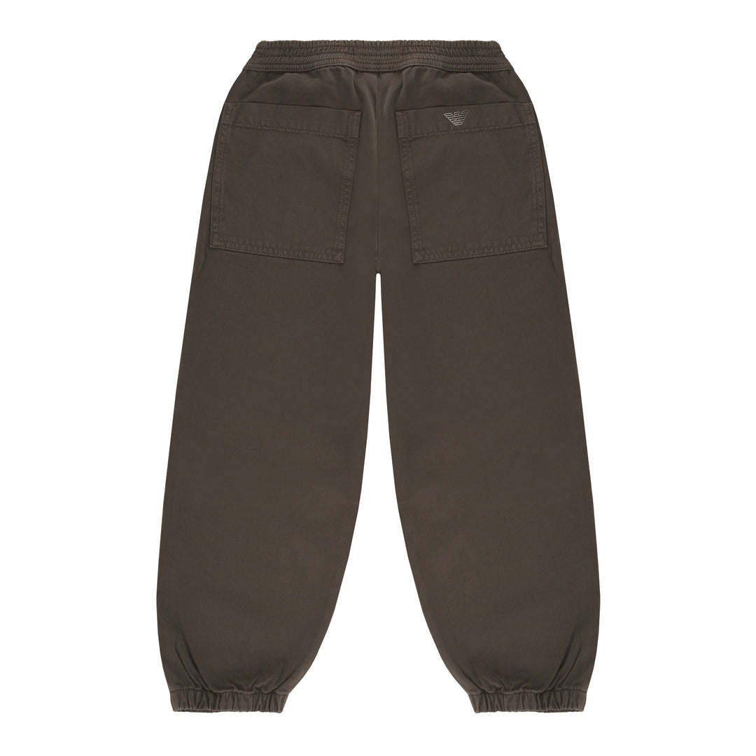 Emporio Armani Junior Logo Cotton Joggers - Dark Grey - 6Y