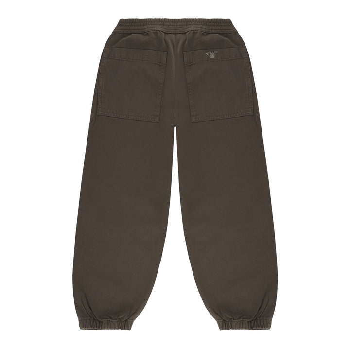 Emporio Armani Junior Logo Cotton Joggers - Dark Grey - 6Y