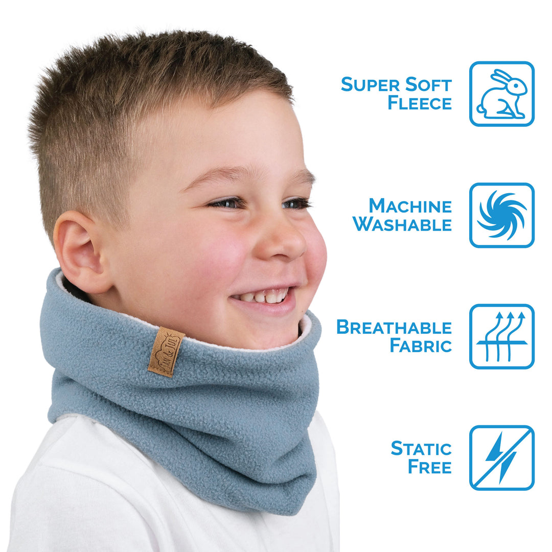 >Jan & Jul Kids Fleece Neck Warmer - Stormy Blue