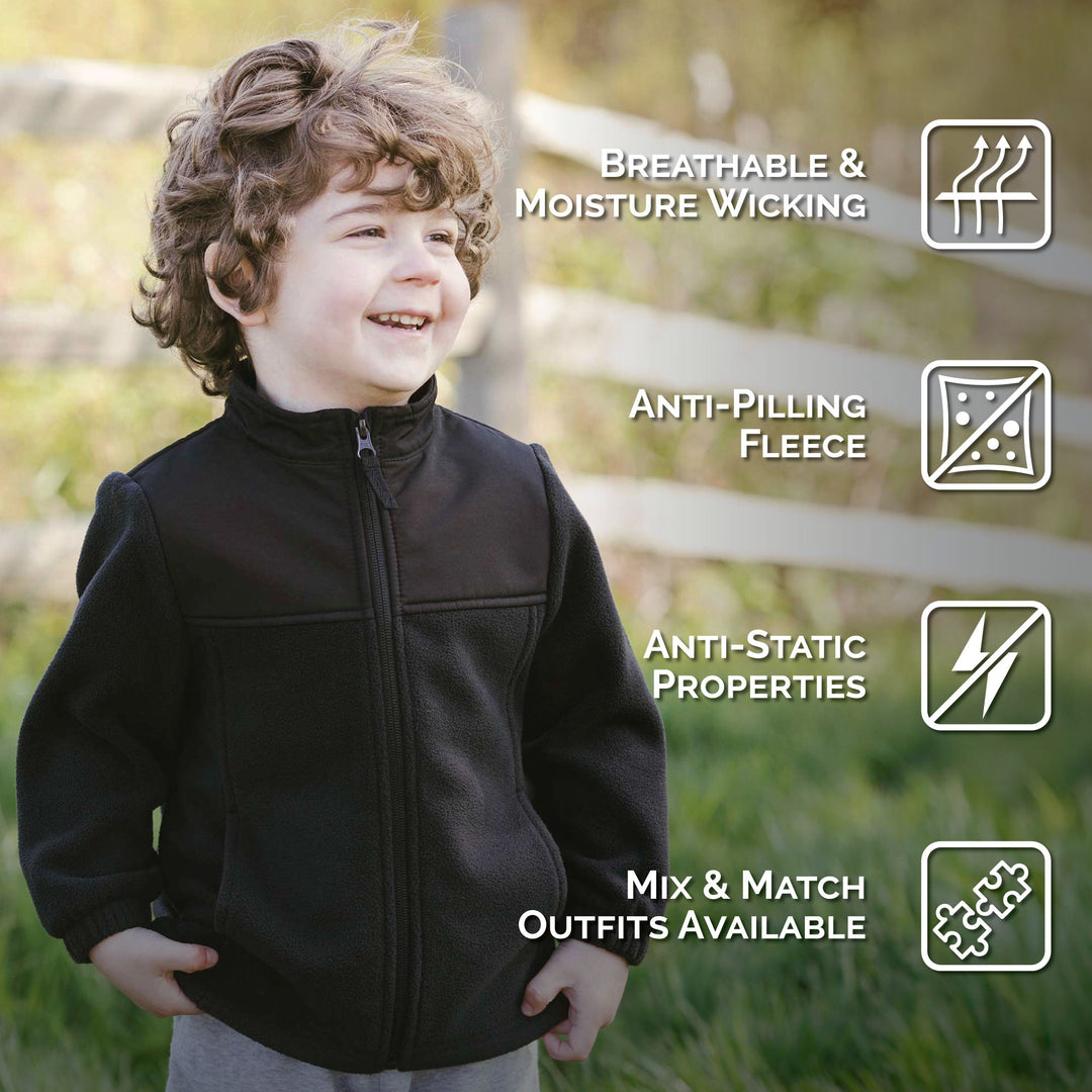 >Jan & Jul Kids Fleece Collared Jacket - Prairie Flowers