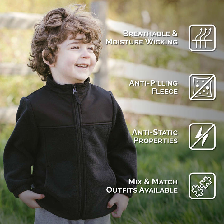 >Jan & Jul Kids Fleece Collared Jacket - Prairie Flowers