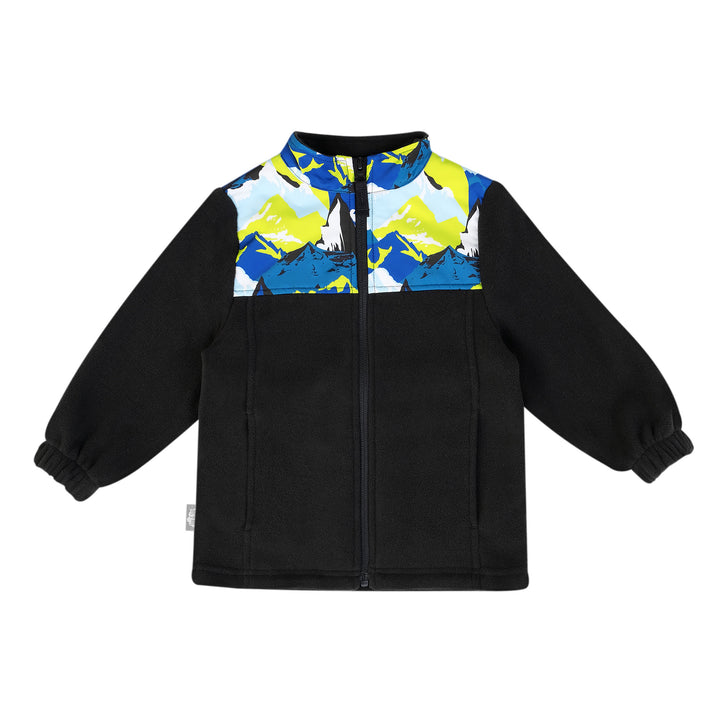 >Jan & Jul Kids Fleece Collared Jacket - Neon Peaks