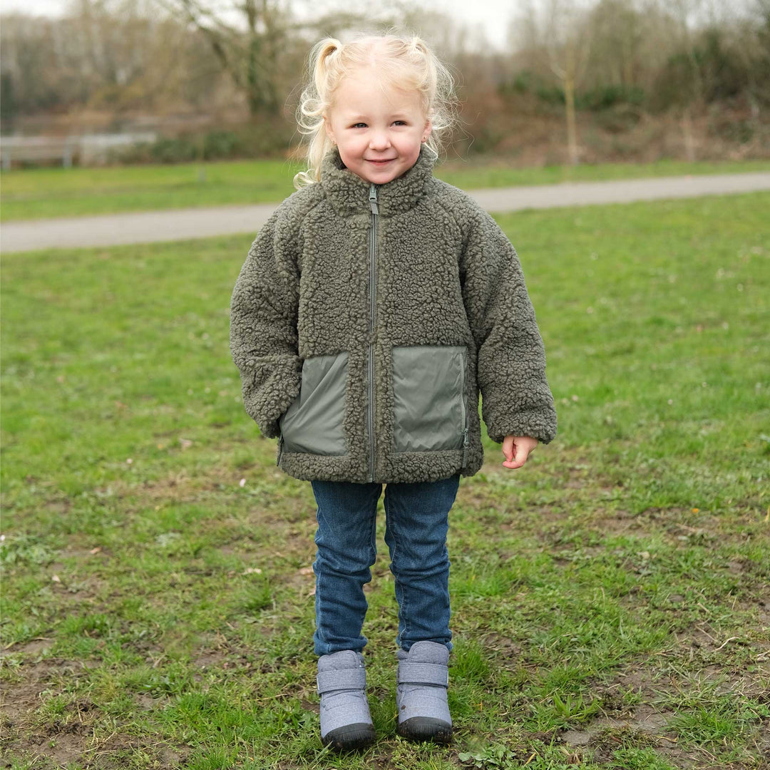 >Jan & Jul Kids Reversible Fleece Jacket - Dark Sage Green